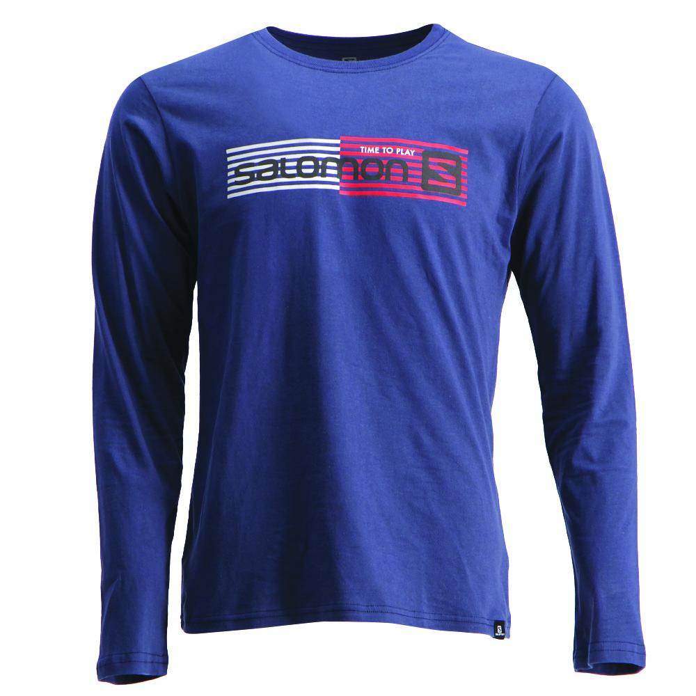 Salomon Singapore Kids T-shirts - JOEY LS B Blue | 74530-NXGW